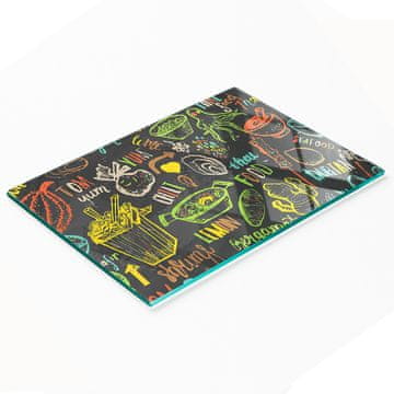 shumee Dekorativna steklena deska za rezanje in serviranje tajske hrane 80x52 cm