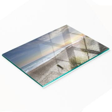 shumee Kuhinjska večnamenska dekorativna steklena tabla Sonce in sipine 80x52 cm
