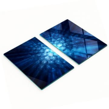 shumee Komplet dveh dekorativnih steklenih kuhinjskih desk s kristali 2x40x52 cm