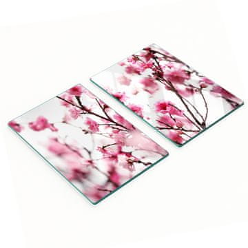 shumee Dekorativne steklene deske za rezanje in serviranje Cvet slive 2x40x52 cm