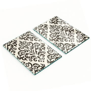 shumee Večnamenske dekorativne steklene table s potiskanimi ornamenti 2x40x52 cm