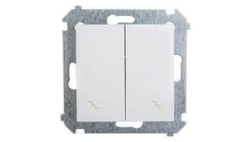 shumee Simon 54 Dvojno stopniščno stikalo z osvetlitvijo, belo IP20 DW6/2L.01/11