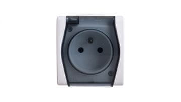 Elektro-Plast Hermes2 Hermetična enojna vtičnica z/z dimno loputo 16A IP44 bela 1021-01