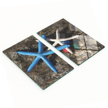 shumee Večnamenske dekorativne kuhinjske deske Kaljene morske zvezde 2x30x52 cm