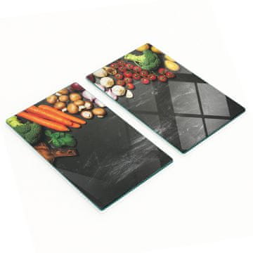 shumee Večnamenske dekorativne steklene table z zelenjavnim potiskom 2x30x52 cm