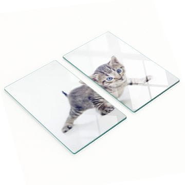 shumee Kuhinjske večnamenske dekorativne steklene deske Majhna mačka 2x30x52 cm