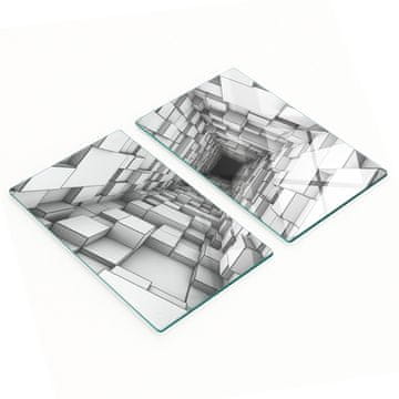 shumee Dekorativne steklene deske za rezanje in serviranje s kockami 2x30x52 cm