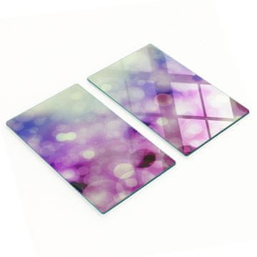 shumee Dekorativne kaljene steklene deske za rezanje vijolične kroge 2x30x52 cm