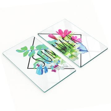 shumee Komplet kuhinjskih desk iz kaljenega stekla z vzorcem poletje 2x30x52 cm