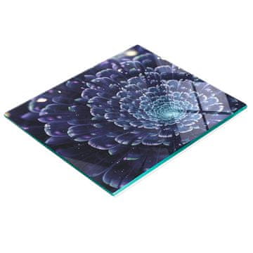 shumee Kuhinjska večnamenska dekorativna steklena tabla Fraktalna roža 60x52 cm