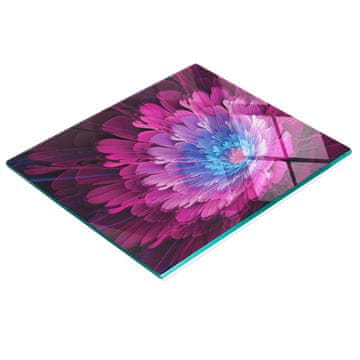 shumee Kuhinjska večnamenska dekorativna steklena tabla Fraktalna roža 60x52 cm