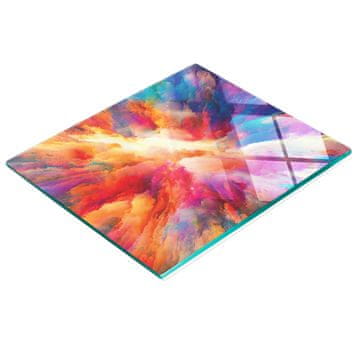 shumee Dekorativna steklena kuhinjska deska za rezanje Eksplozija barv 60x52 cm