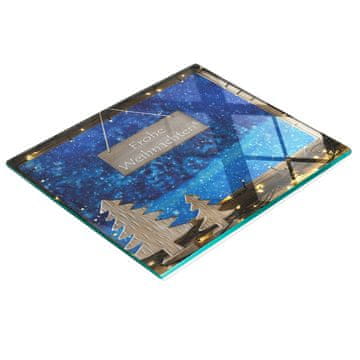 shumee Vesel božič Dekorativna steklena deska za rezanje in serviranje 60x52 cm