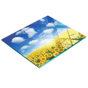 shumee Dekorativna steklena kuhinjska deska za rezanje Sončnično polje 60x52 cm