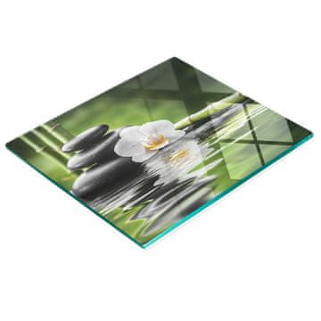 shumee Dekorativna steklena kuhinjska deska za rezanje Orhideja in Zen 60x52 cm