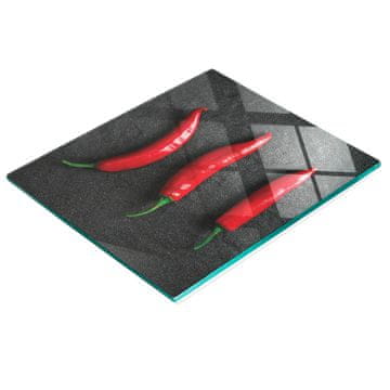 shumee Kaljena steklena plošča z dekorativnim vzorcem čilija in kamnom 60x52 cm