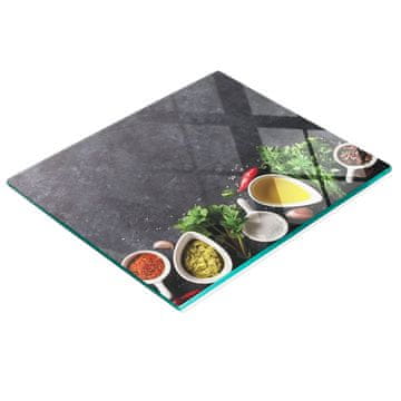 shumee Elegantna in trpežna steklena tabla s potiskom zelišč in začimb 60x52 cm