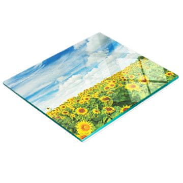 shumee Dekorativna steklena kuhinjska deska za rezanje Sončnično polje 60x52 cm