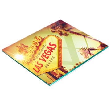 shumee Dekorativna steklena servirna deska za prigrizke Las Vegas Neon 60x52 cm