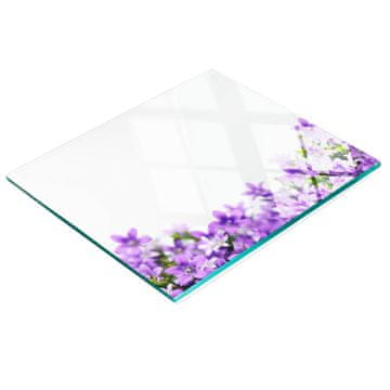 shumee Dekorativna kaljena steklena deska za rezanje Vijolični zvončki 60x52 cm