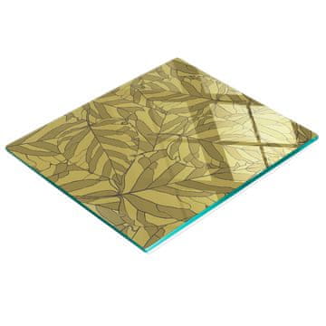shumee Dekorativna kaljena steklena kuhinjska deska za rezanje z listi 60x52 cm
