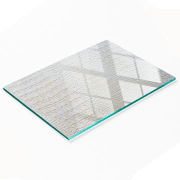 shumee Dekorativna steklena kuhinjska deska za rezanje krokodilja koža 80x52 cm