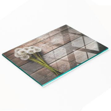 shumee Trpežna in elegantna steklena tabla z vzorcem regrata na deskah 80x52 cm
