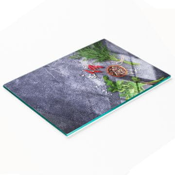 shumee Elegantna in trpežna steklena tabla s potiskom zelišč in začimb 80x52 cm