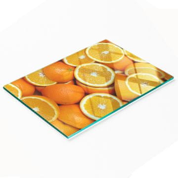 shumee Elegantna in trpežna steklena tabla s potiskom oranžnih polovic 80x52 cm