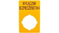 Eaton Napisna ploščica 33x50mm rumena /varnostno stikalo/ M22-XZK1-PL99 167636