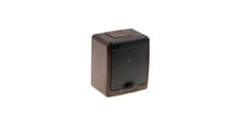 Pawbol Beta enojna hermetična vtičnica, rjava, z dimno loputo, IP44 /D.3210G/1/