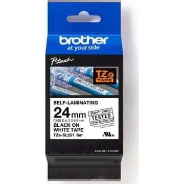 Brother TZ-E251 Trak 8m x 24mm črno-bel laminiran