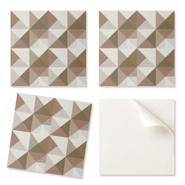 COLORAY Komplet vinilnih ploščic za enostavno namestitev, trikotna geometrija 20x20x20 cm