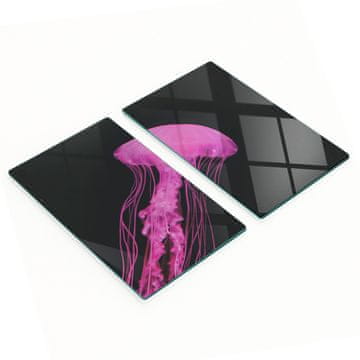 shumee Dekorativne steklene servirne deske za prigrizke Roza meduza 2x30x52 cm