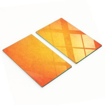 shumee Kuhinjske deske iz kaljenega stekla z grafiko, oranžen omet, 2x30x52 cm