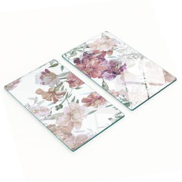 shumee Večnamenske dekorativne steklene table s cvetličnim potiskom 2x30x52 cm