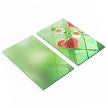 shumee Steklene kuhinjske deske za rezanje z grafiko jagodnega srca 2x30x52 cm