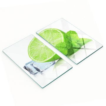 shumee Kuhinjske deske iz kaljenega stekla z grafiko limete in ledu 2x30x52 cm