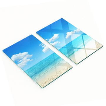 shumee Dekorativne kaljene steklene deske za rezanje Paradise Beach 2x30x52 cm