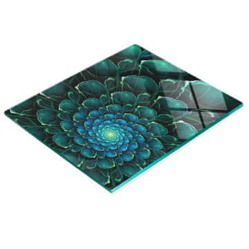 shumee Kuhinjska večnamenska dekorativna steklena tabla Spiralna roža 60x52 cm