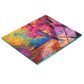 shumee Kuhinjska večnamenska dekorativna steklena tabla Impresionizem 60x52 cm