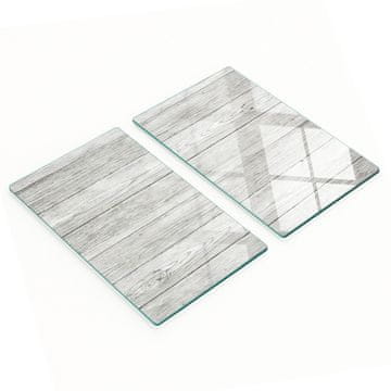shumee Komplet kuhinjskih desk iz kaljenega stekla z lesnim vzorcem 2x30x52 cm