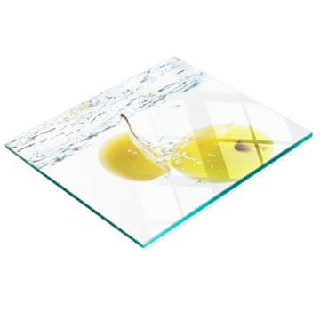 shumee Kaljena večnamenska dekorativna steklena tabla Jabolko in voda 60x52 cm