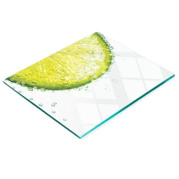 shumee Dekorativna steklena deska za rezanje z grafiko limete in vode 60x52 cm