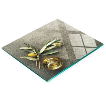 shumee Kuhinjska večnamenska dekorativna steklena tabla Oljčna vejica 60x52 cm