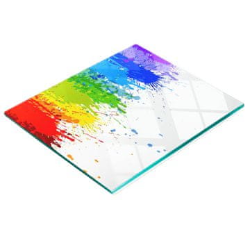 shumee Večnamenska dekorativna steklena kuhinjska deska Mavrične pike 60x52 cm