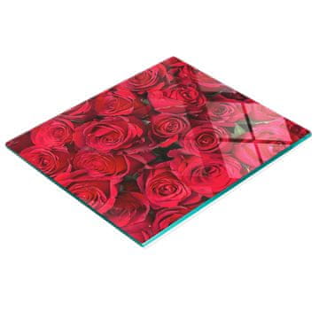 shumee Večnamenska dekorativna steklena kuhinjska deska Rdeče vrtnice 60x52 cm