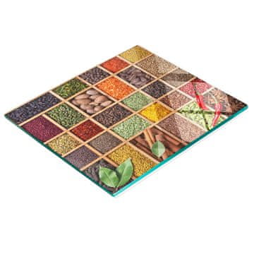 shumee Dekorativna kaljena steklena deska za rezanje začimb in zelišč 60x52 cm
