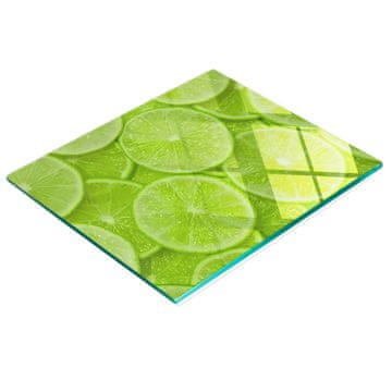 shumee Dekorativna kaljena steklena kuhinjska deska za rezanje limete 60x52 cm