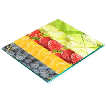 shumee Kuhinjska večnamenska dekorativna steklena tabla Barvito sadje 60x52 cm